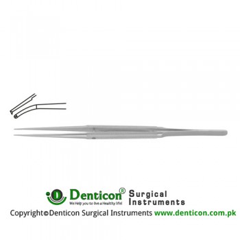 Diam-n-Dust™ Micro Dissecting Forcep Curved - 1 x 2 Teeth Stainless Steel, 21 cm - 8 1/4" Tip Size 6.0 x 0.7 mm